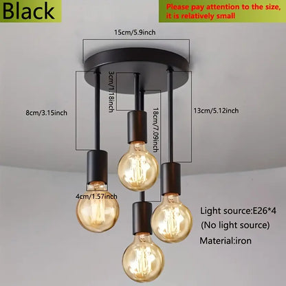 Black 4-lamp Ceiling Light