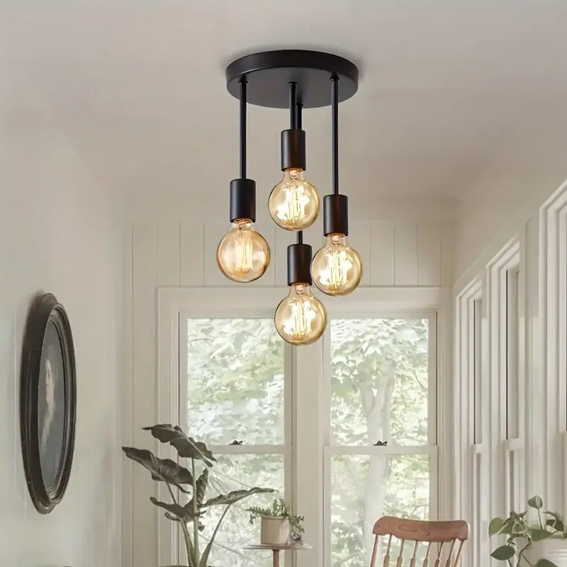 Black 4-lamp Ceiling Light