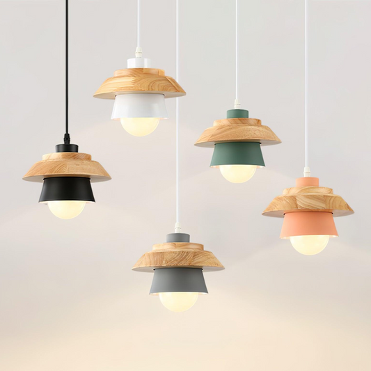 Stone Wood Pendant Lamp