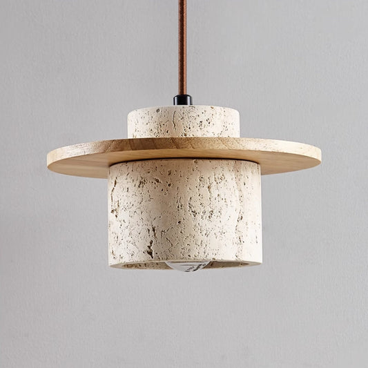 Travertine pendant light