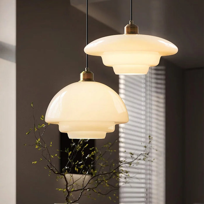 White Glass Pendant Light