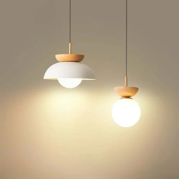 Nordic Pendant Light made from Half-Wood