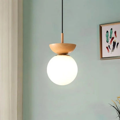 Nordic Pendant Light made from Half-Wood